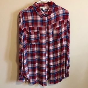 Red, white & blue flannel - Size S - Never worn